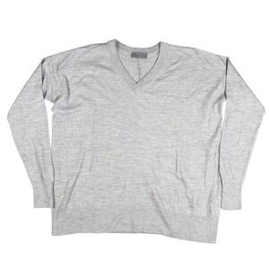 Icebreaker Merino Sweater Womens Sz L Gray Wool Pullover Knit V Neck Comfy